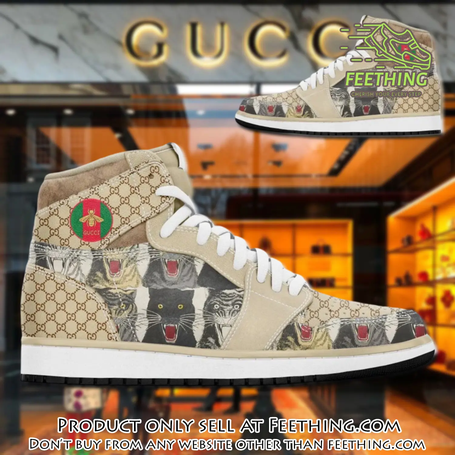 Gucci panther beige luxury brand high air jordan sneaker shoes ft2932426